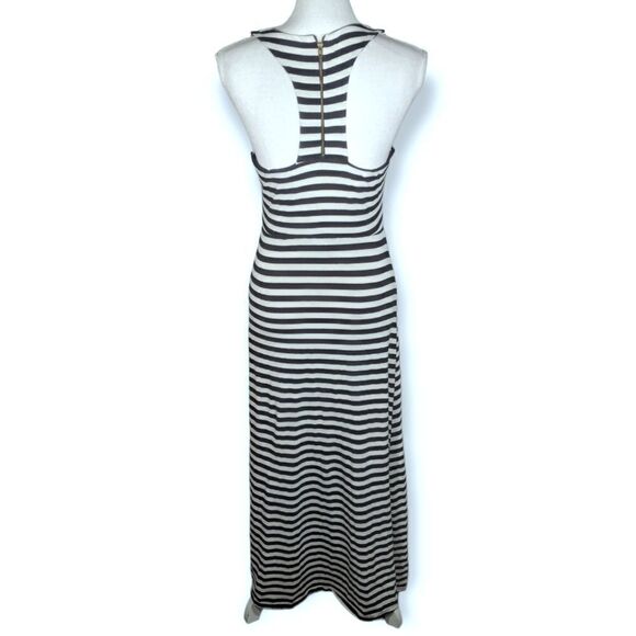 MONTEAU BLACK & WHITE STRIPE MAXI DRESS SZ.M EUC - Picture 5 of 6